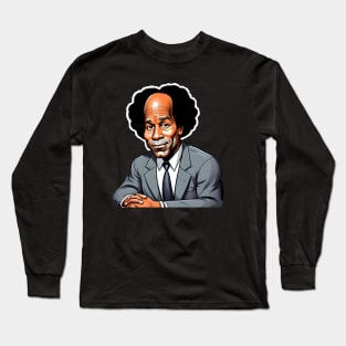 Gentelman OJ Simpson Cartoon with grey suit Long Sleeve T-Shirt